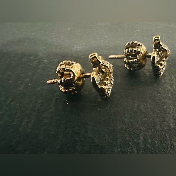 Juicy Couture: Gold Crown Studs, with Cubic Zirconia, and Tiara backings. - Picture 4 of 4